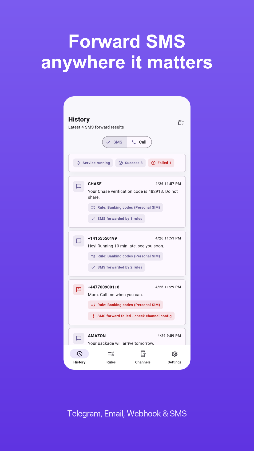 Per-SIM rules & templates